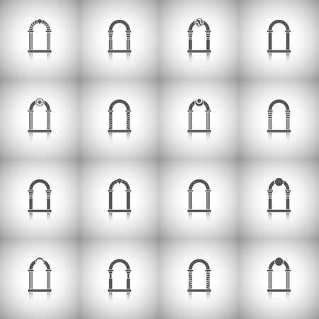 Abstract background - set of abstract arch silhouetteの写真素材