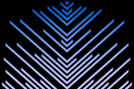 Abstract geometric pattern with blue lines on black background. Vector illustration.