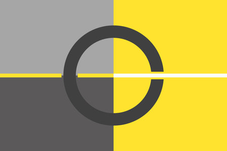 Circle on the background of the yellow and gray lines. Vector illustrationのイラスト素材