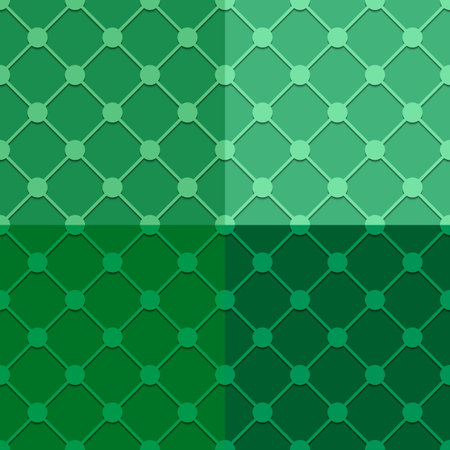 Seamless pattern with rhombuses in green tones. Vector illustrationのイラスト素材