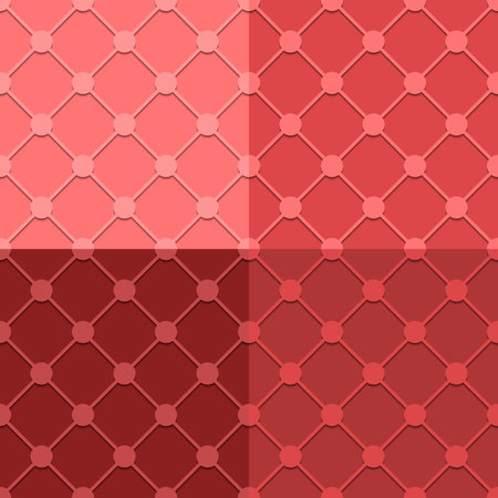 Seamless pattern with rhombuses in red colors. Vector illustrationのイラスト素材
