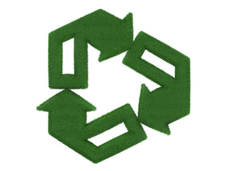 Grass Recycling Symbol isolated on white background
