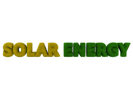 Grass Solar Energy word isolated on white の写真素材