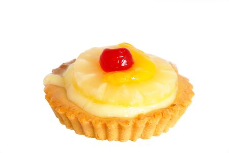 Fruit cake isolated on white backgroundの写真素材