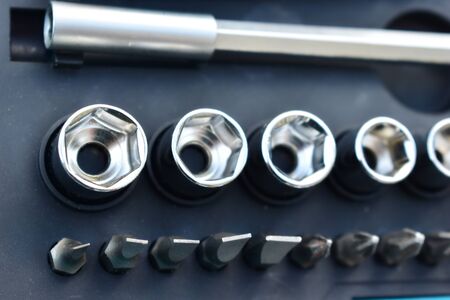 Set of spanners heads and screwdriversの写真素材
