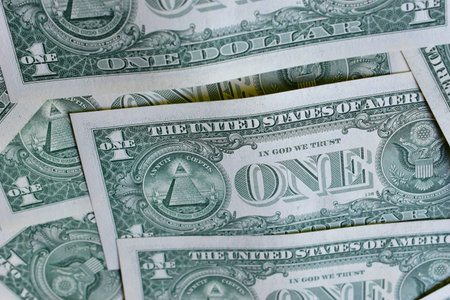Background of green new one-dollar bills