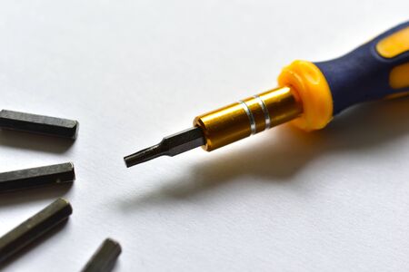 Head from a set of replaceable screwdriversの写真素材