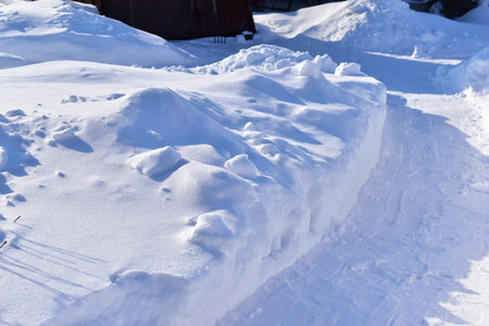 Winter white snowy paths during the day