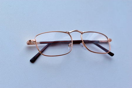 Glass glasses for vision on a white background