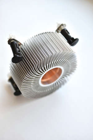 CPU cooling radiator on white backgroundの写真素材