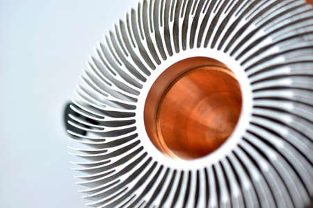 CPU cooling radiator on white backgroundの写真素材