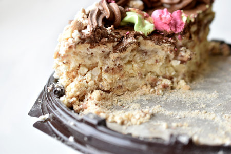 Beautiful and delicious cake with nut filling