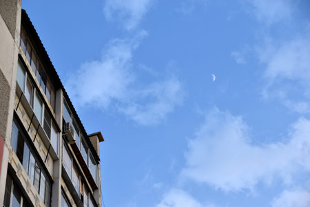Colorful facades of buildings in the city during the day