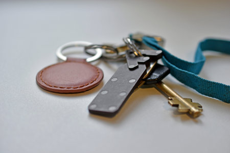 Iron house keys on a white background