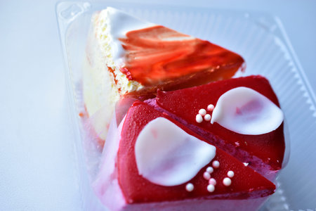 Pieces of cake on the table in the kitchen