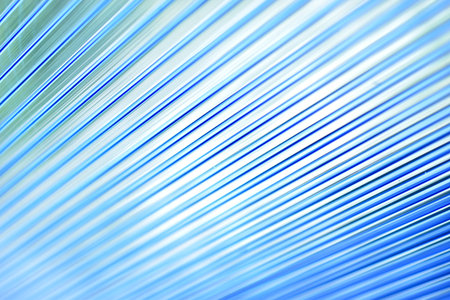 Blue bright stripes of polycarbonate in the light