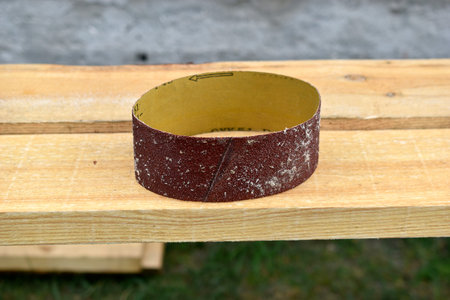 Pine white construction boards at the sawmillの写真素材