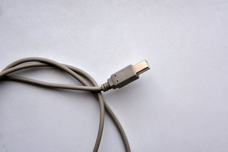 USB wires and connectors on a white background