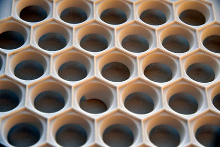 White plastic mold for dumplings diamondの写真素材