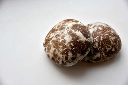 Delicious gingerbread on a white backgroundの写真素材
