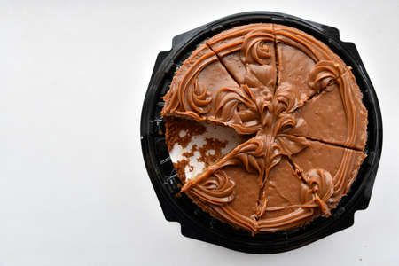 Delicious chopped honey cake with boiled condensed milkの写真素材