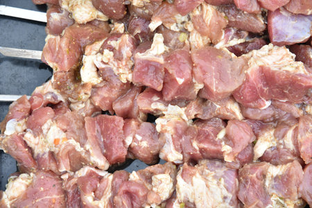 Pork meat for barbecue before frying