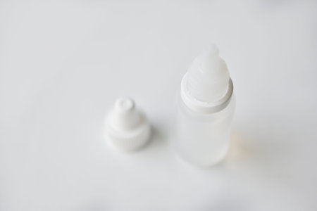 Plastic bottle with drops for nose and runny nose