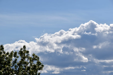 heavy thundery blue clouds with rain and storm