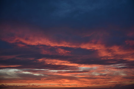 Colorful blue purple evening sunset. beautiful sunset landscape. Relax Paradise