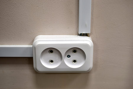 Electrical power outlet for electrical devices. Household electrical outlet.Power supply industry.