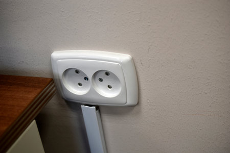 Electrical power outlet for electrical devices. Household electrical outlet.Power supply industry.の写真素材