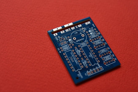 blue microcontroller chip. A chip with a processor. A chip for assembling the device.の写真素材