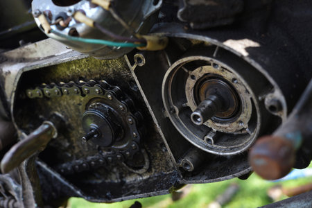 Repair of an old motorcycle. Analysis of the generator. Internal parts of the motor.