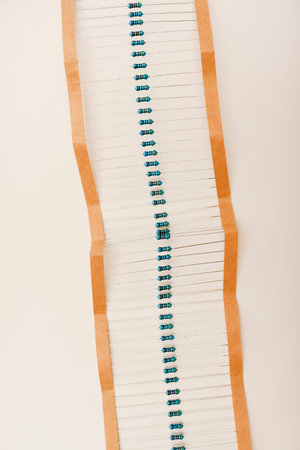 Electronic components. Film resistors on a white background.