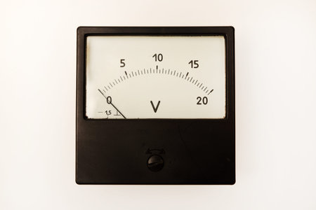 Measuring device. An old voltmeter. Arrow voltage meter.