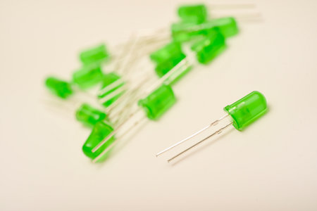 One green LED element.の写真素材