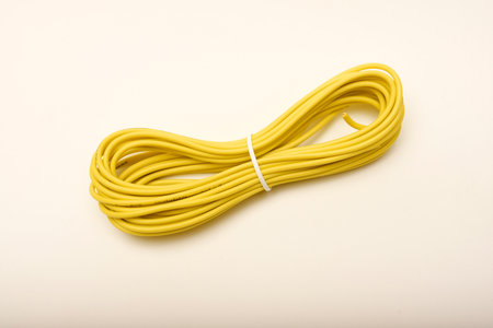 A coil of copper wire. Bundles of connecting wires.の写真素材