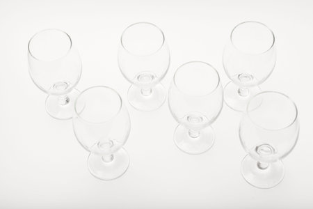 Empty glass glasses. Glassware.