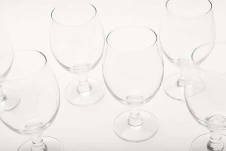 Empty glass glasses. Glassware.