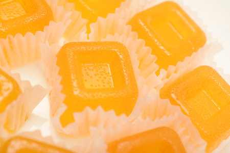 Orange marmalade. A sweet snack. Marmalade with different flavors and colors.の写真素材