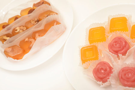 Orange marmalade with nuts. A sweet snack.