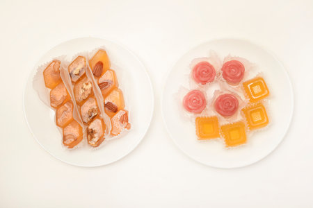 Orange marmalade with nuts. A sweet snack.の写真素材