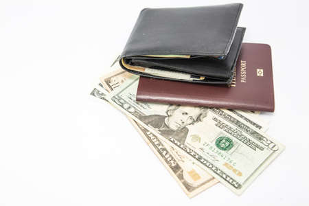 money and passportの写真素材