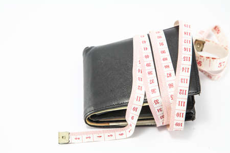 wallet with measurement tapeの写真素材