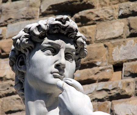 Head of Michelangelo  s David, Florenceの写真素材