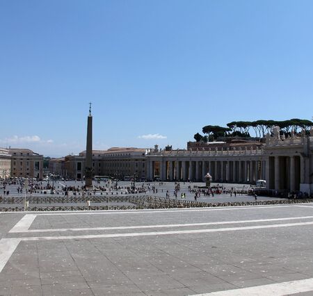 View of the Saint Peter s Square  Piazza San Pietro  from Saint Peter s  dome  Basilica di San Pietro  in Vatican Cityのeditorial素材