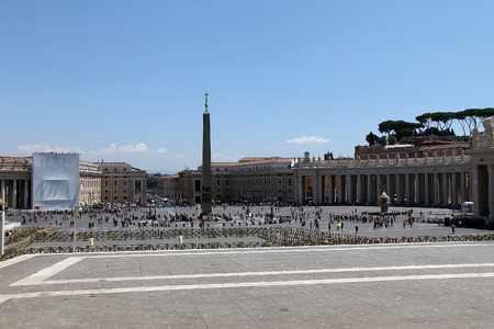 View of the Saint Peter s Square  Piazza San Pietro  from Saint Peter s  dome  Basilica di San Pietro  in Vatican Cityのeditorial素材
