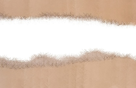 Christmas cardboard frame on white backgroundの写真素材