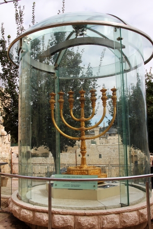 Golden Menorah in Jerusalemのeditorial素材