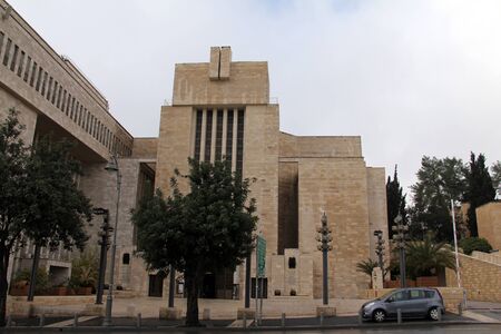 The Great Synagogue of Jerusalem on King George Street in December 2012  Great Synagogue was built in 1982 and has a huge prayer hall for 2000 peopleのeditorial素材